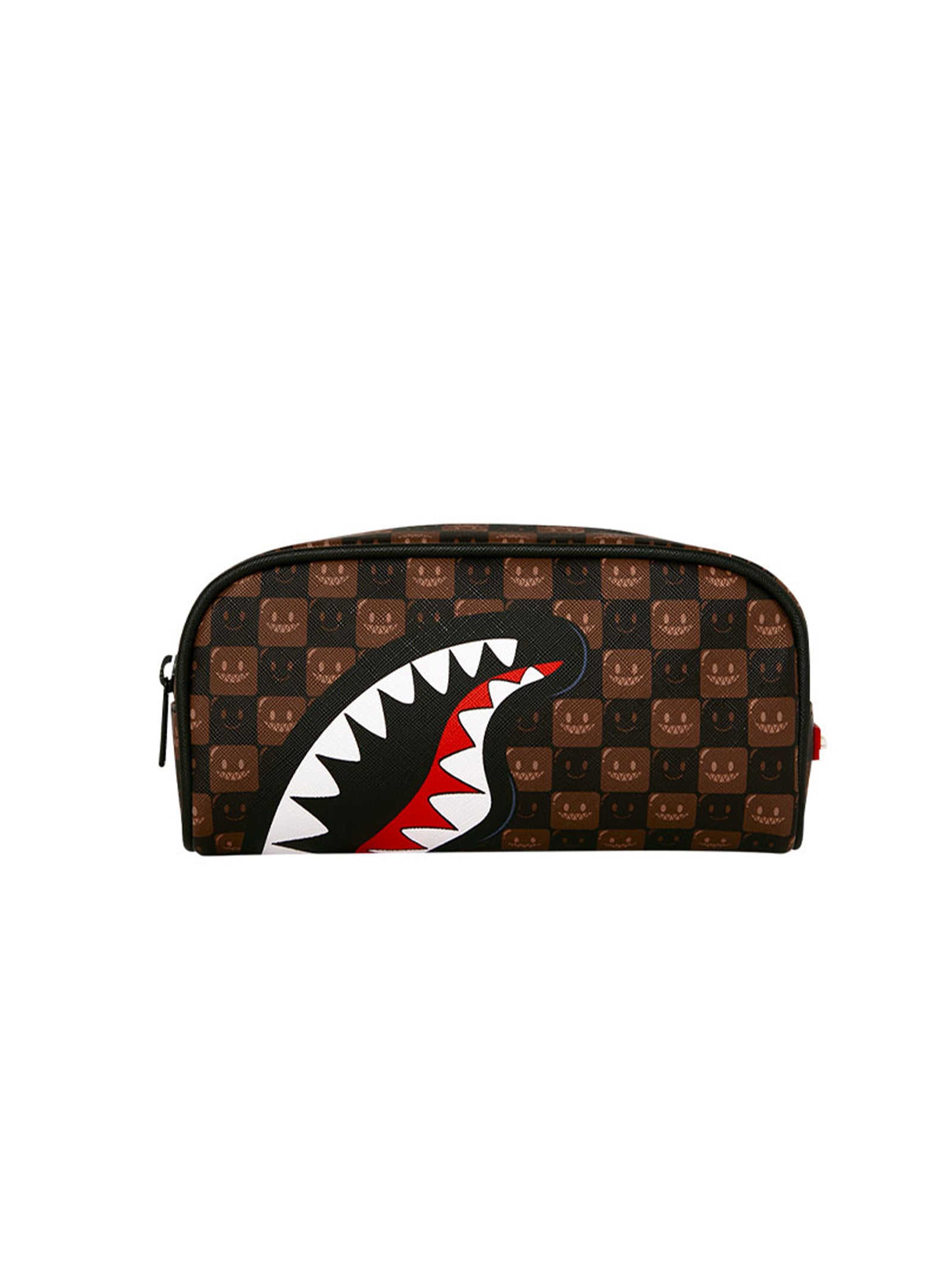 Sprayground Sharks In Paris Wtf Bubble Brown Check Pouch-1