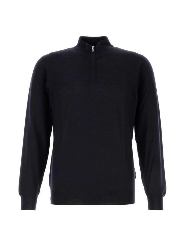 Maglione Favonio Mezza Zip In Lana-FEDELI-7UI07725 6