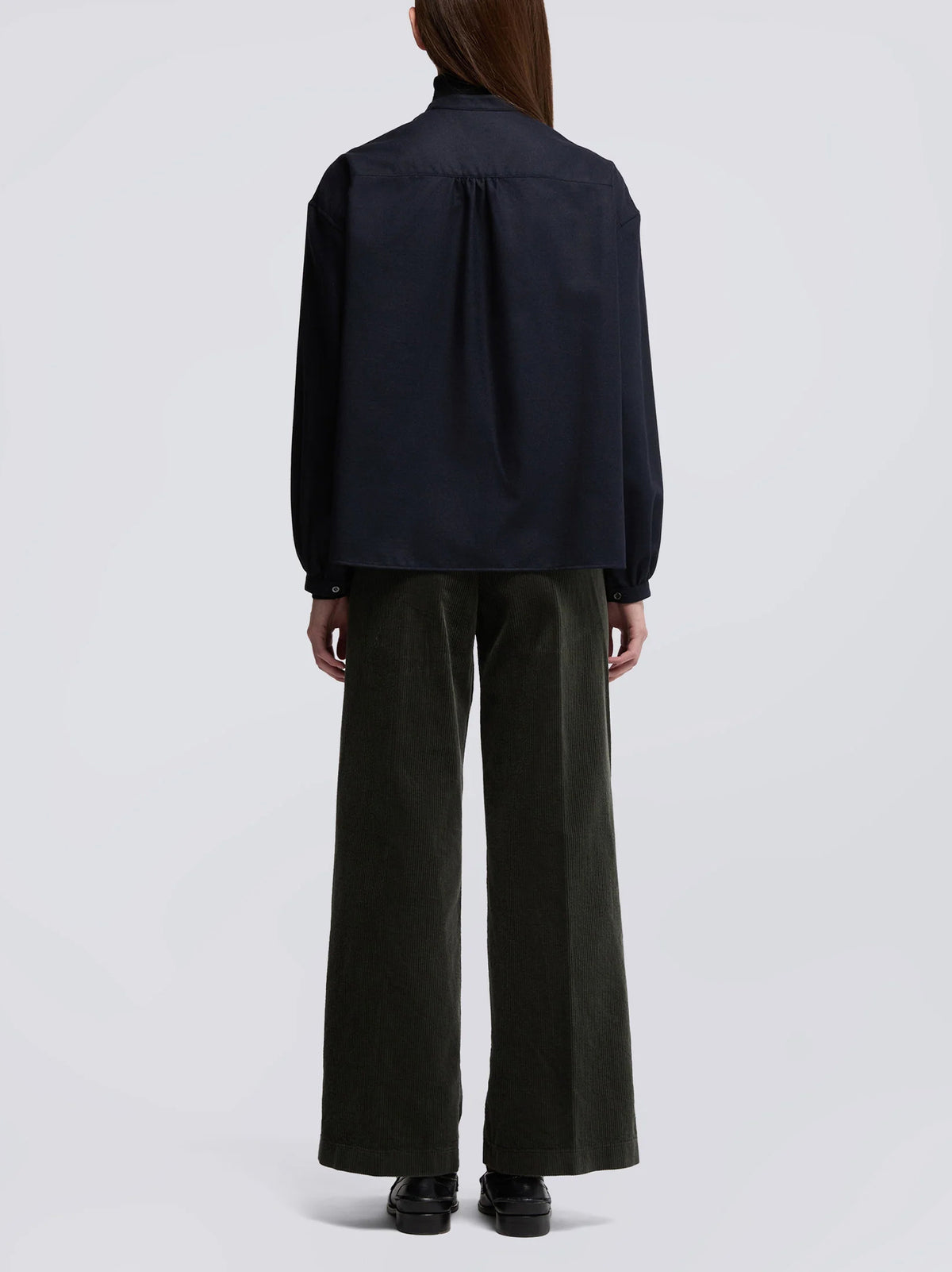 Aspesi Camicia In Flanella Di Misto Lana - Navy-3