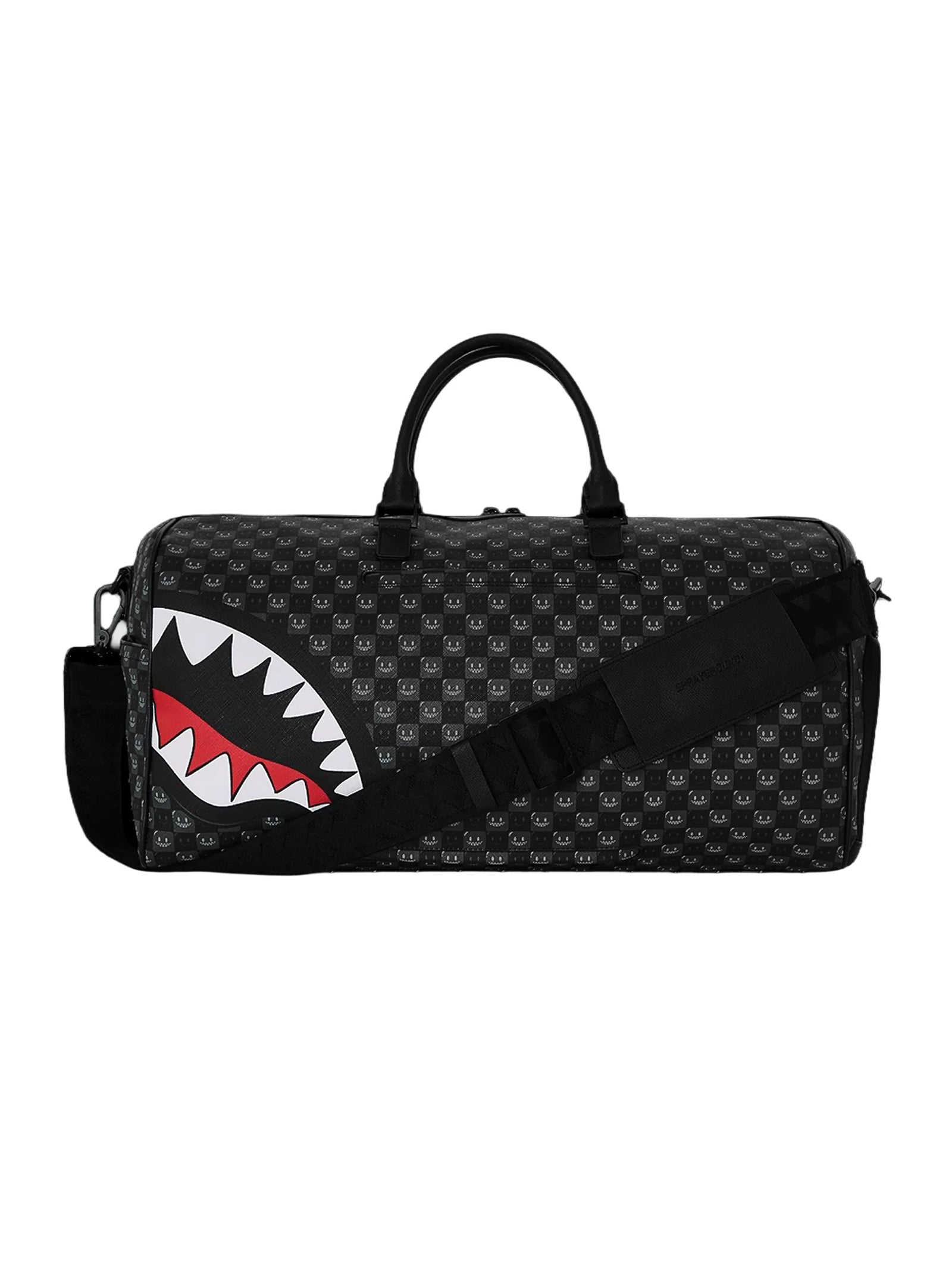 Sprayground Borsone Sharks In Paris Wtf Bubbly Black Check Duffle-2