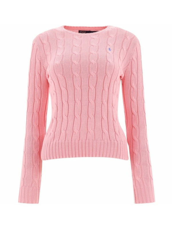 Maglia Girocollo Trecce Caramel Pink