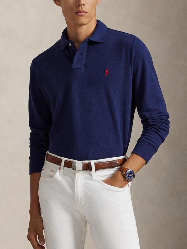 Polo Ralph Lauren Polo Piquet Maniche Lunghe Blue-2