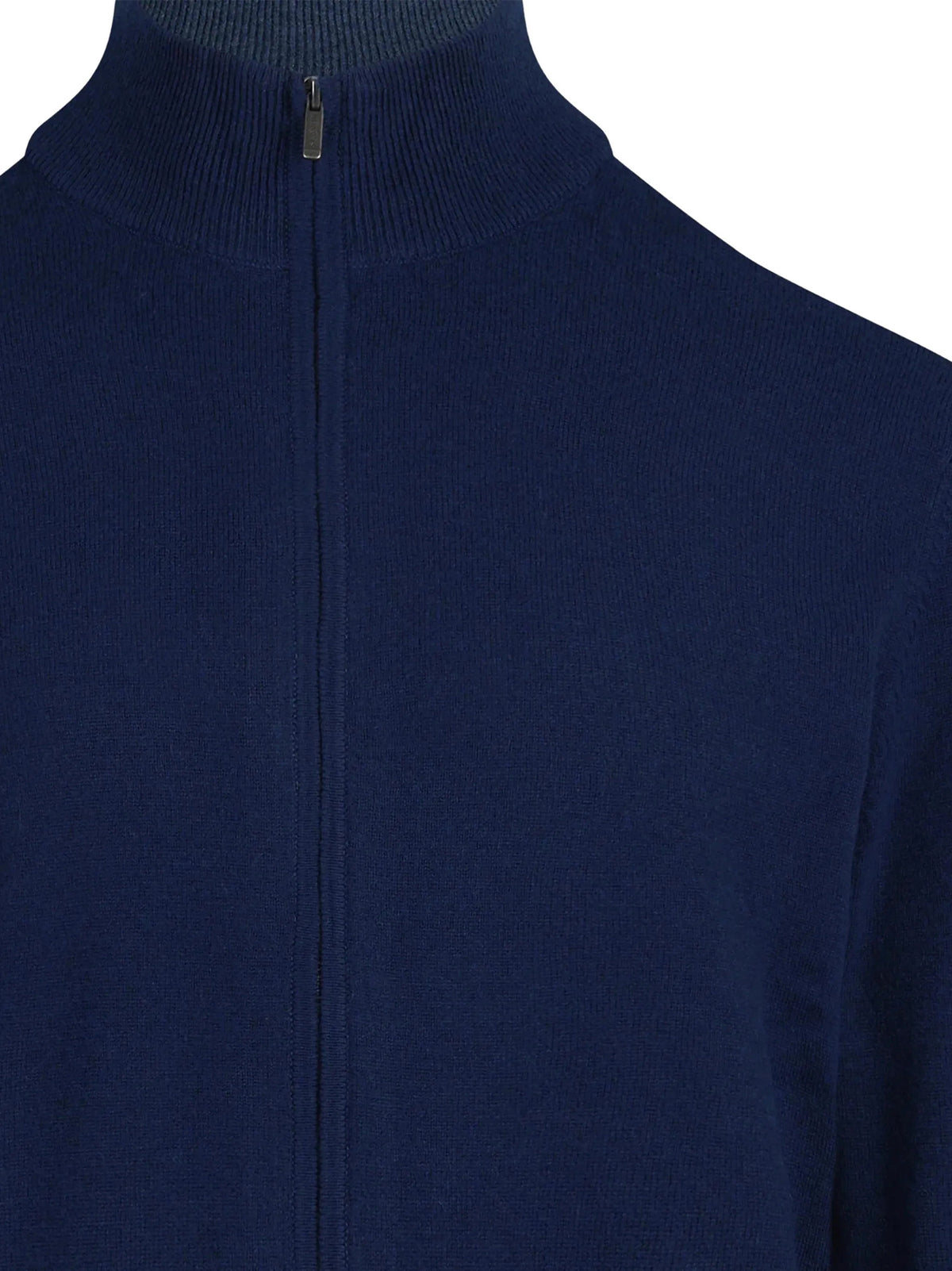Saint Barth Cardigan con zip in lana e cashmere blu navy-3