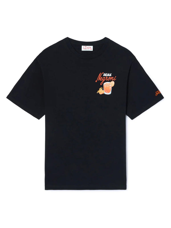 T-Shirt Nera Drink Negroni di SAINT BARTH - uomo black