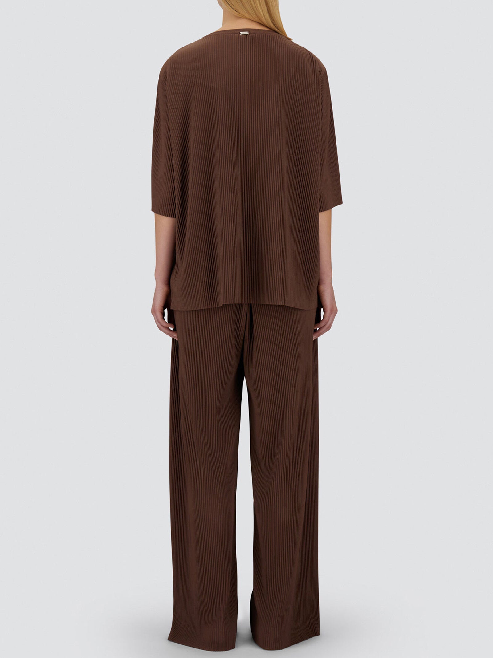 Herno T-Shirt Resort In Jersey Plissé Marrone-3