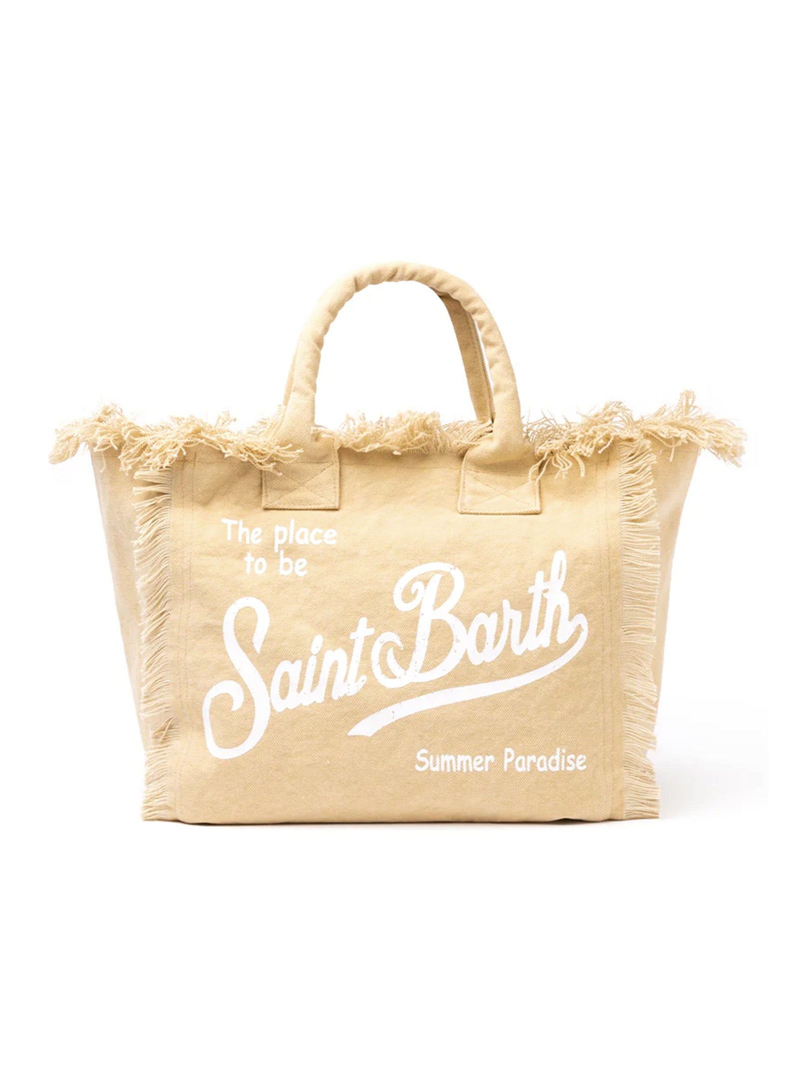 Saint Barth Borsa A Spalla Vanity In Canvas Di Cotone Beige-1