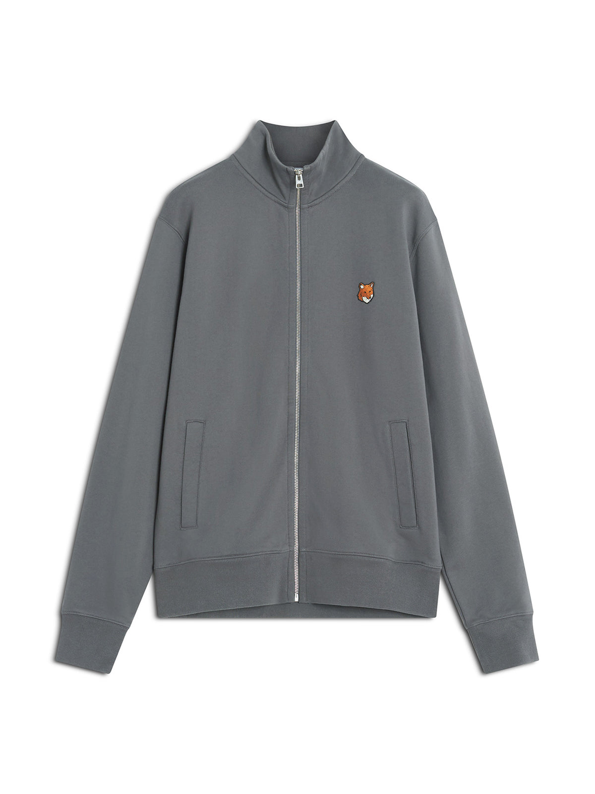 Maison Kitsune Fox Head Zipped Regular Sweatshirt Charcoal-1