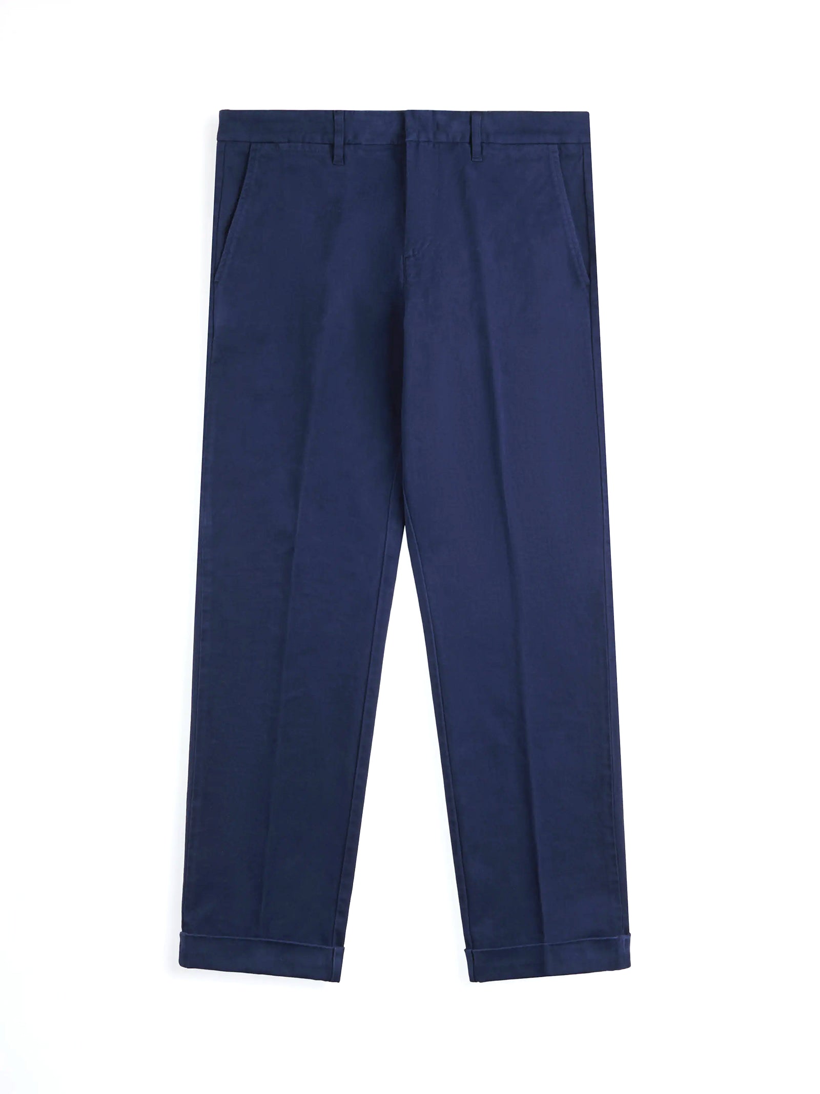 Fay Pantaloni Slim Fit In Gabardine Di Cotone Blu-1