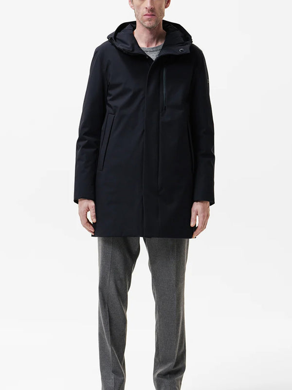 Duno Parka Lungo In Tessuto Tecnico Blue Navy-2
