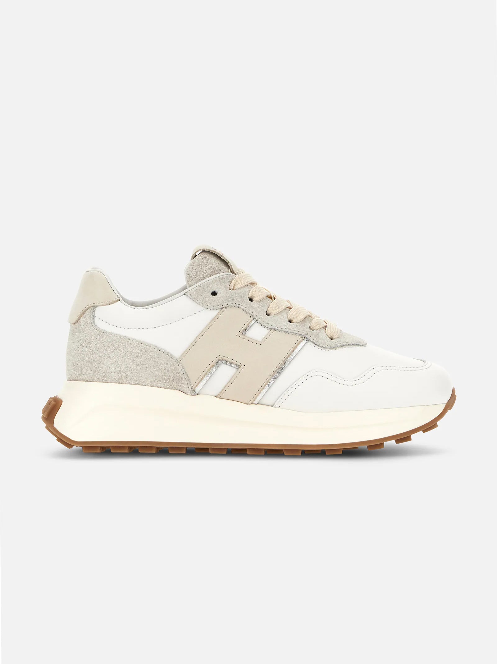 Sneakers Hogan H641 Bianco Grigio Beige-1