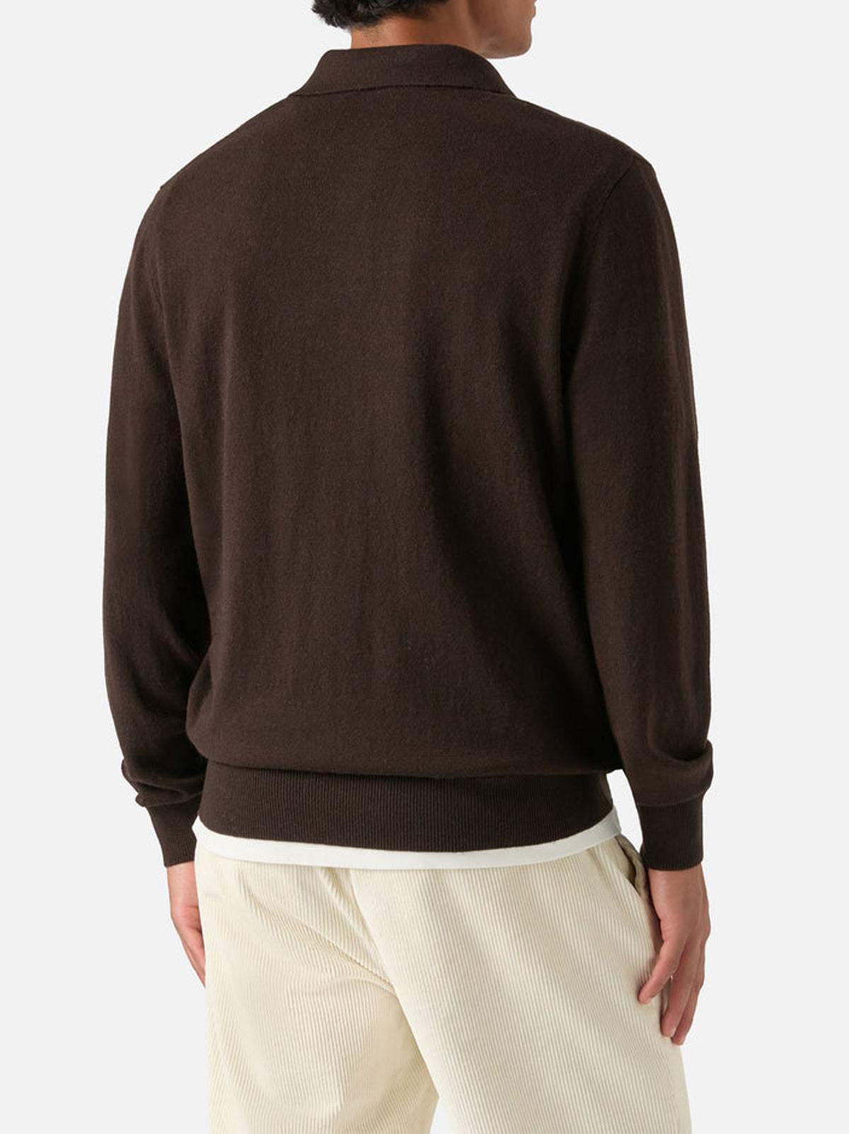 Saint Barth Polo Covent in misto lana merino e cashmere marrone-3