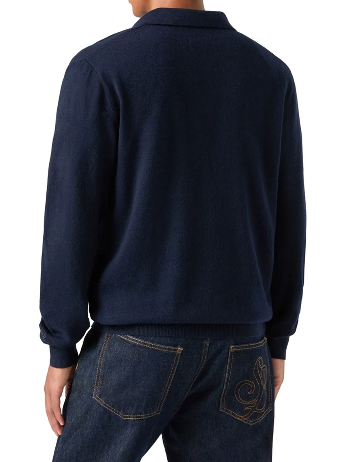 Polo Covent Blu In Misto Lana Merino E Cashmere-3