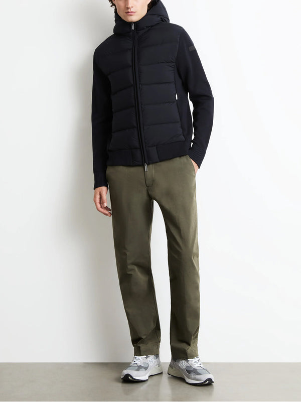 Rrd New Amos Cotton Hybrid Duck Hood Zip Soft Knit Nero-2