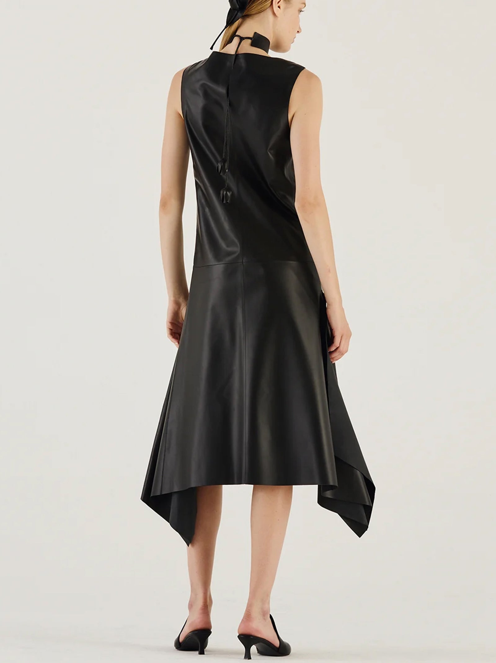 Desa 1972 Leather Foulard Dress-4