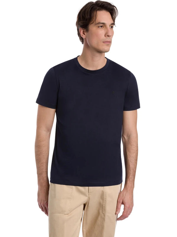 Dondup T-Shirt Girocollo Regular In Jersey Blu Universo-2