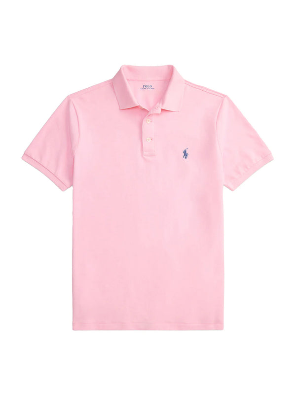 Polo In Piqué Stretch Custom Slim-Fit Rosa