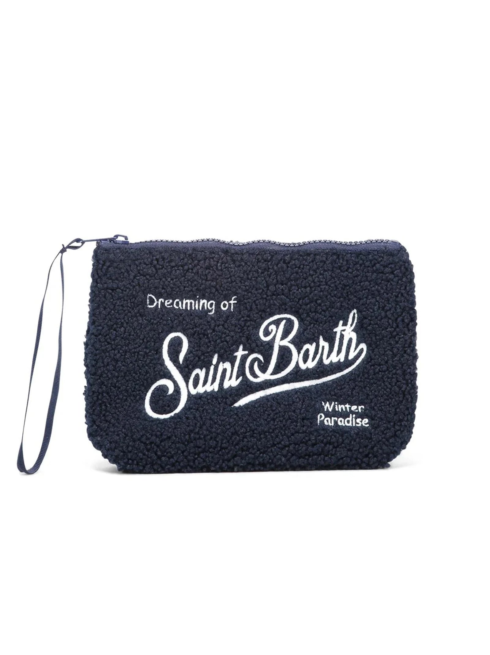 Saint Barth Pochette Aline Teddy Blu-1