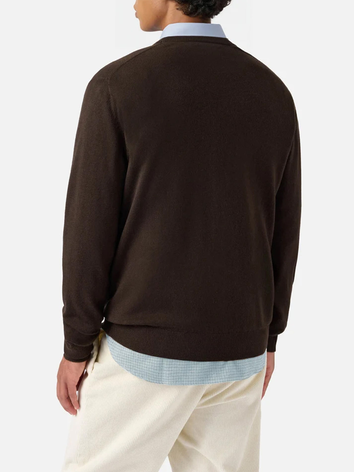 Saint Barth Maglia Girocollo Regent In Misto Lana Merino E Cashmere Dark Brown-3