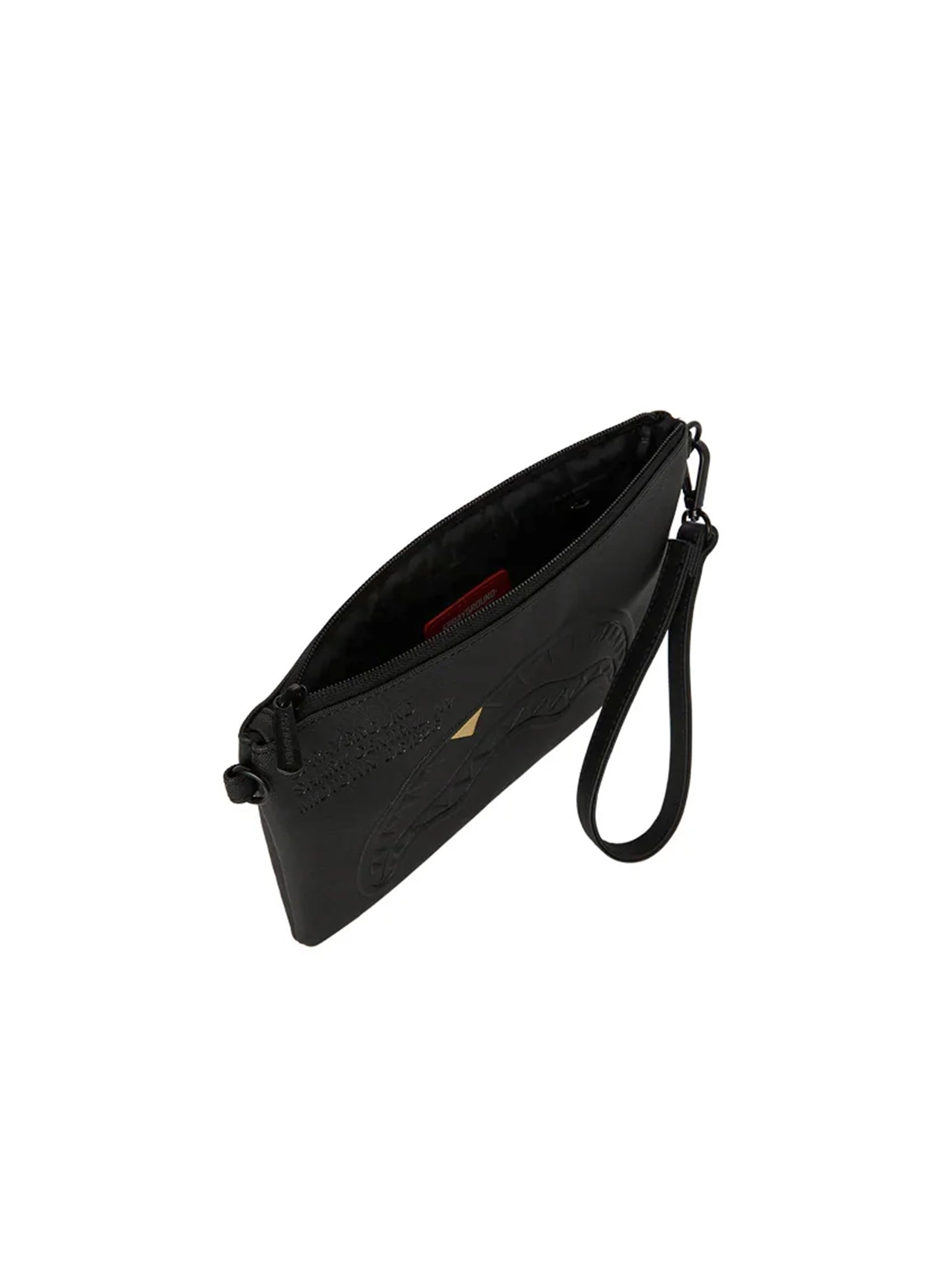 Sprayground Pochette Blacked Out Embossed Gold Tooth Crossover-4