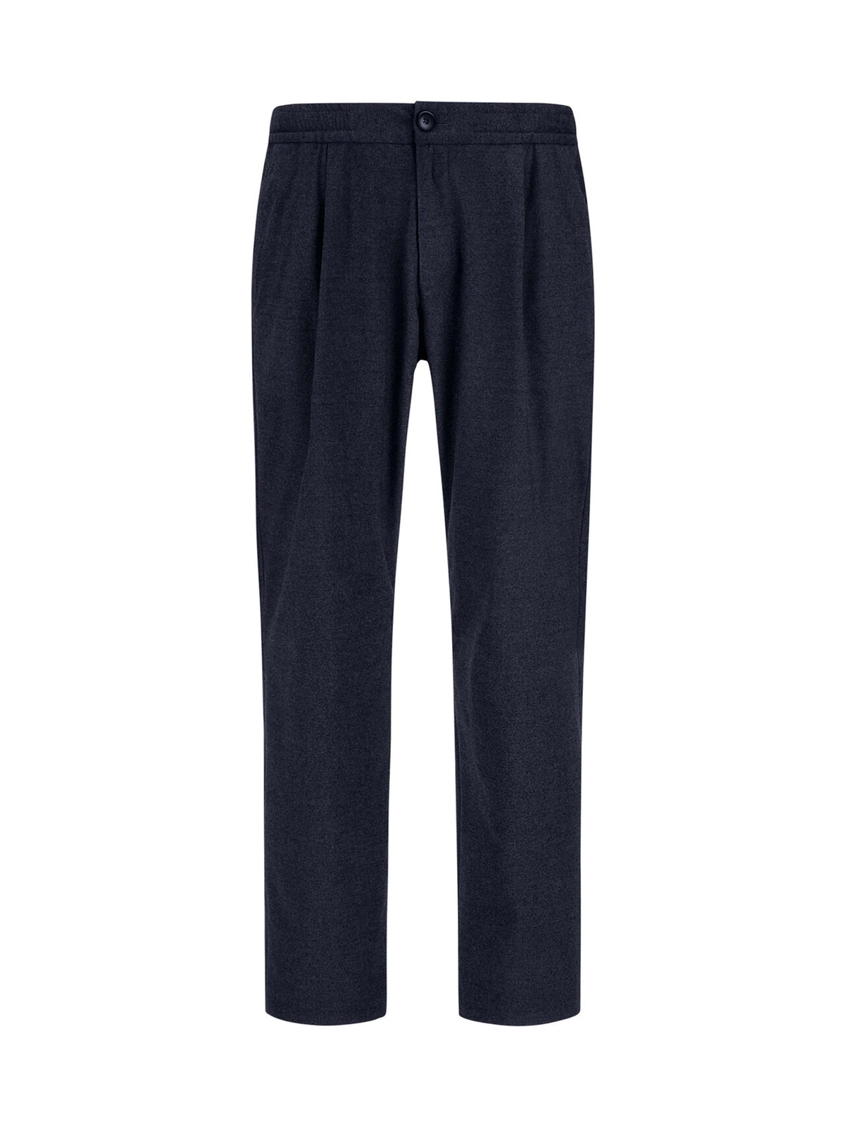 Herno Pantaloni Resort In Melange Suede Effect Blu-1