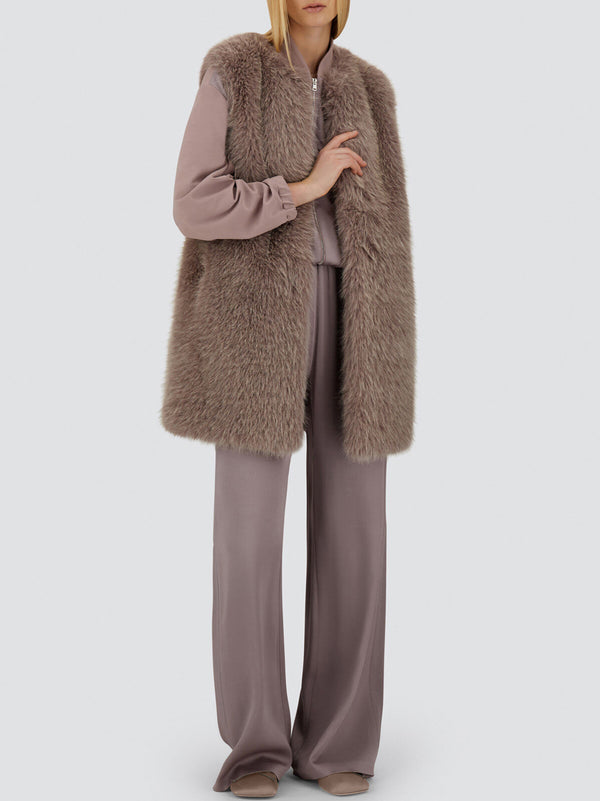 Herno Gilet Faux Fur Lilla Light-2