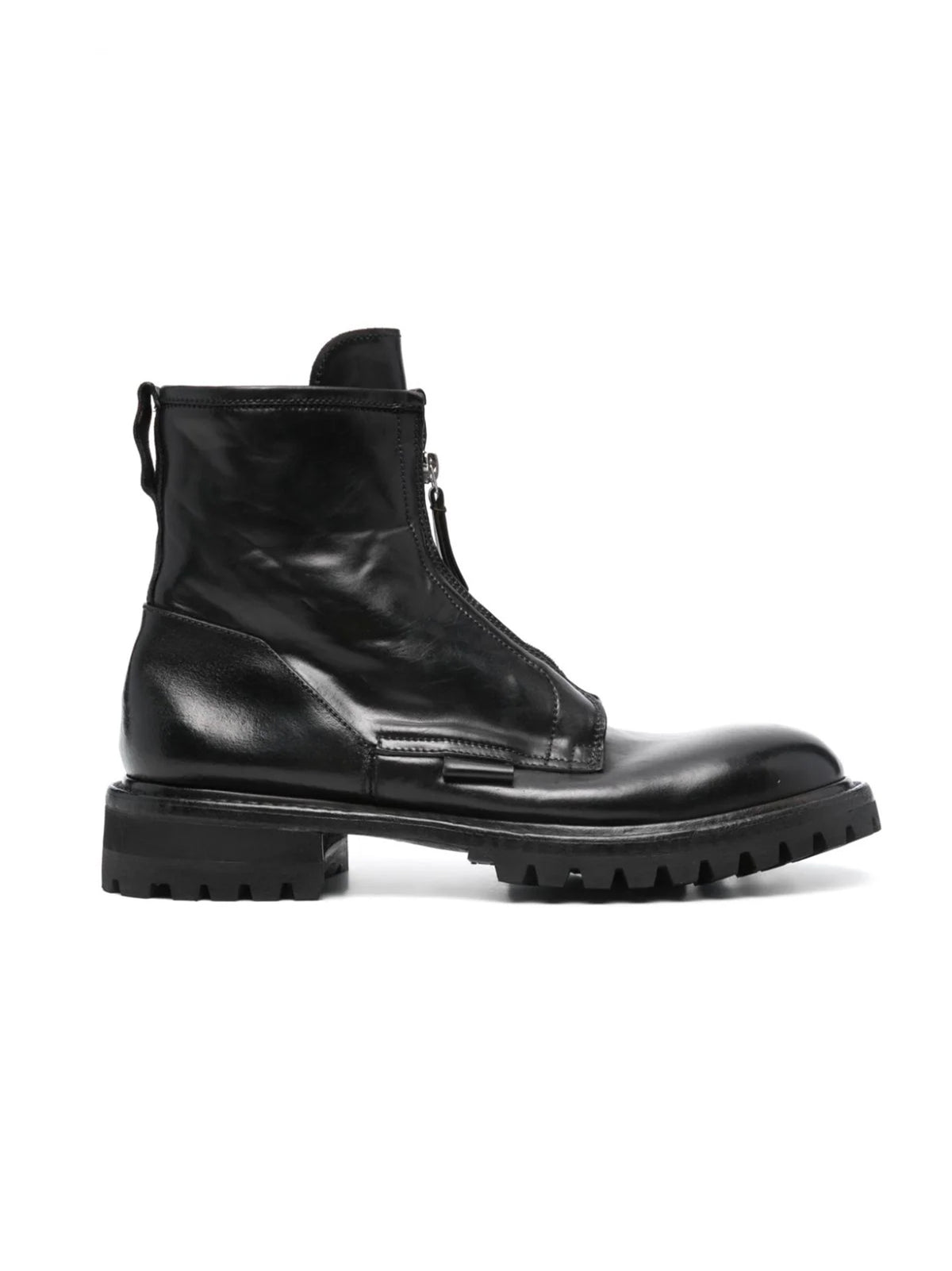 Premiata Stivaletti in pelle con zip neri-1