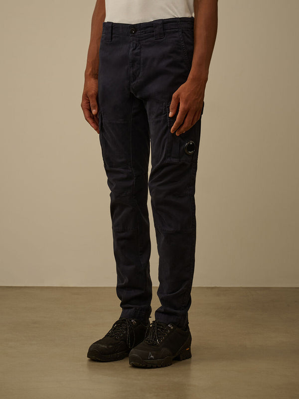 Cp Company Stretch Sateen Ergonomic Lens Cargo Pants Total Eclipse-2