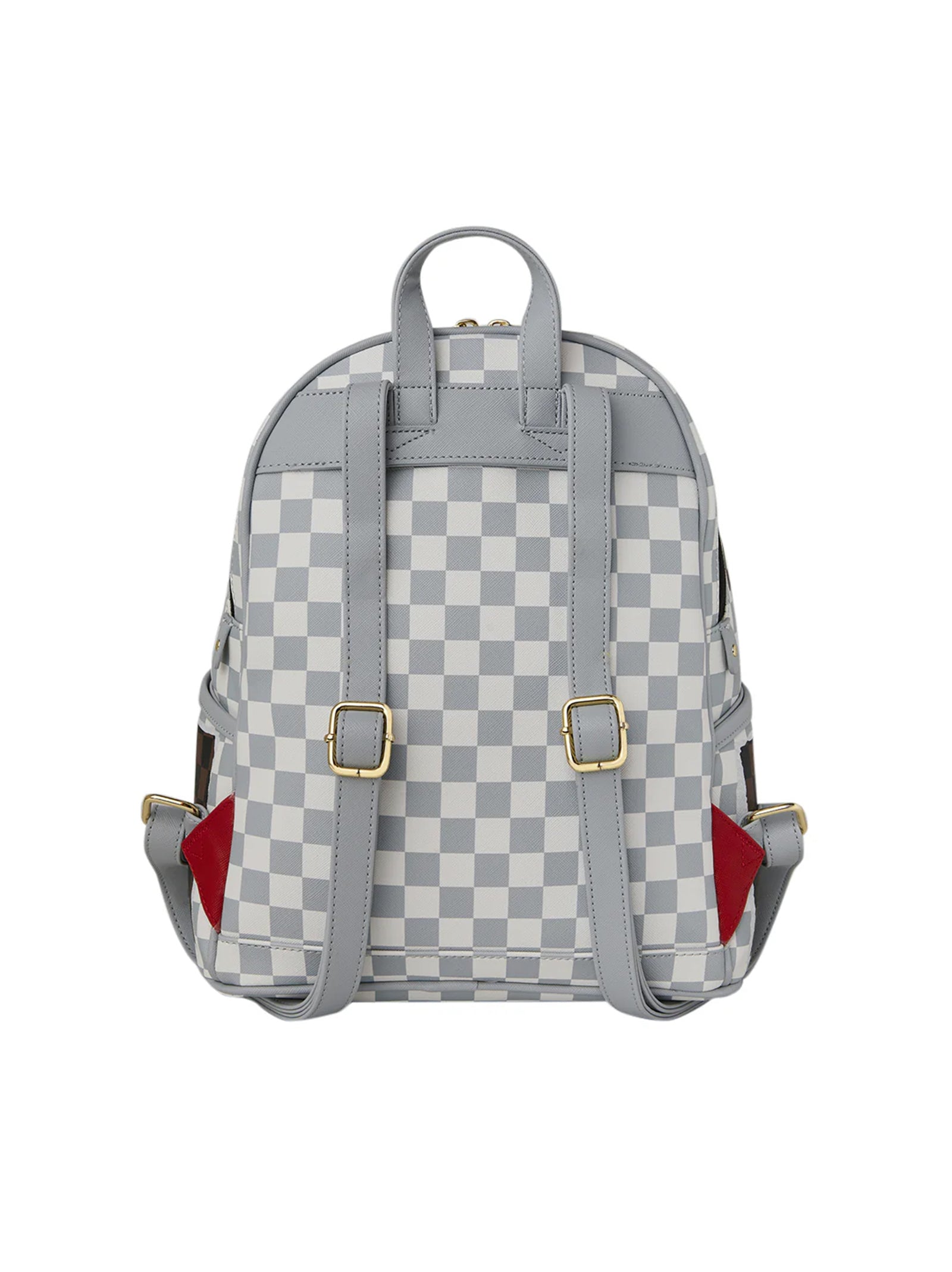 Cream And Brown Tear Check Savage Backpack-3