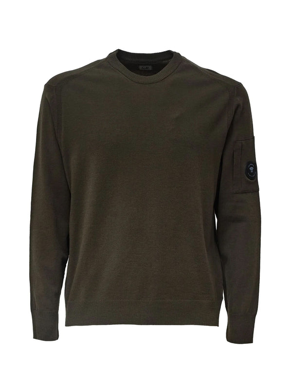 Cp Company Maglia Girocollo Lana Merino Ivy Green