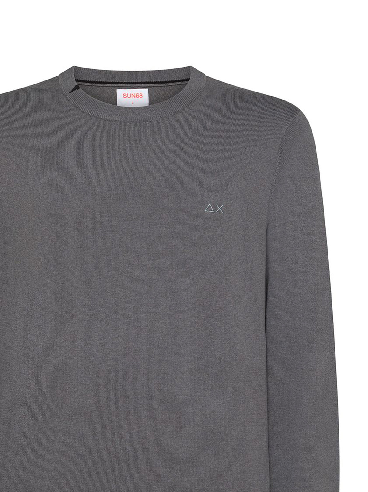 Sun68 Maglia Girocollo In Misto Lana Grigio Scuro-2