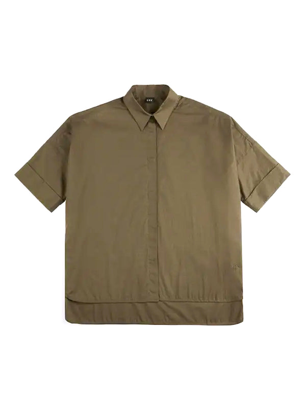 Fay Camicia Comfort Fit In Popeline Stretch donna militare