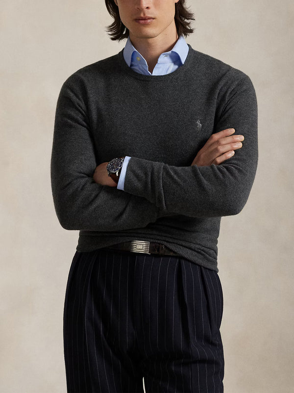 Polo Ralph Lauren Maglia In Lana A Girocollo Antracite-2