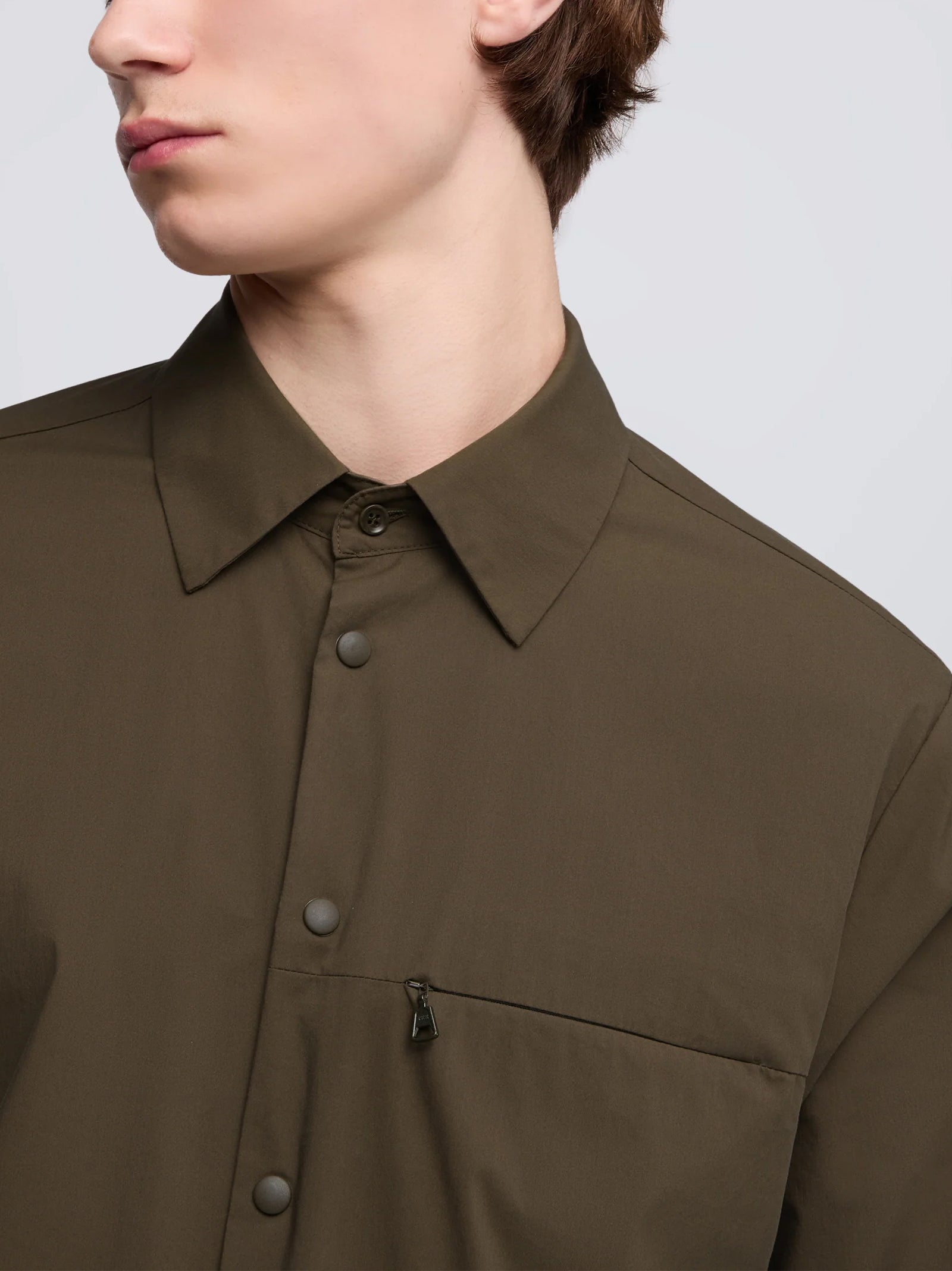 Aspesi Camicia Blade Verde Militare-4