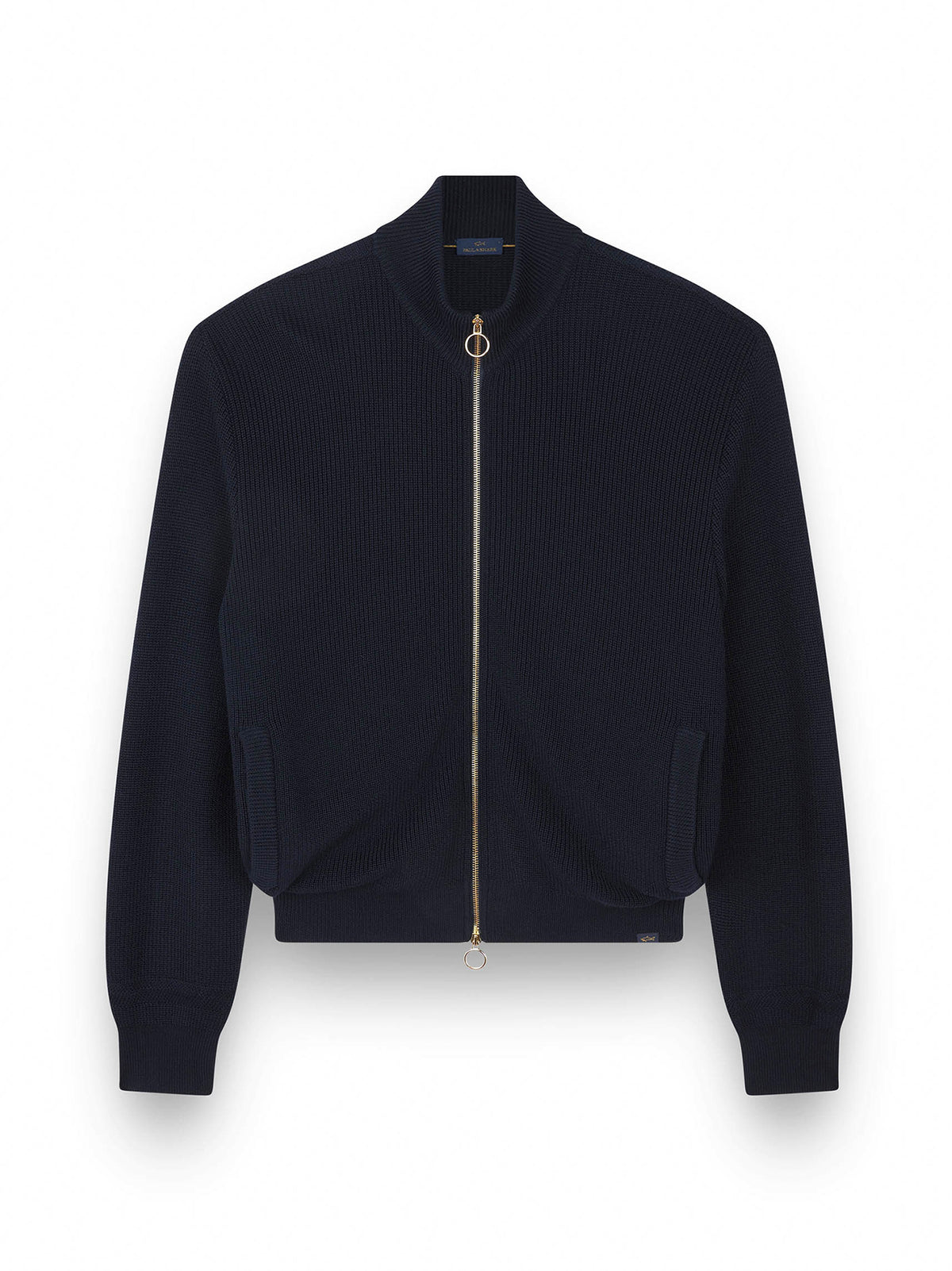 Paul&Shark Cardican Con Zip In Lana Blu-1