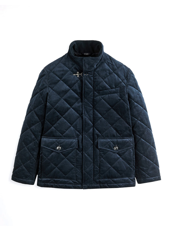 FAY GIACCA CABAN TRAPUNTATO BLUE-FAY-NAM23530390YPV U807