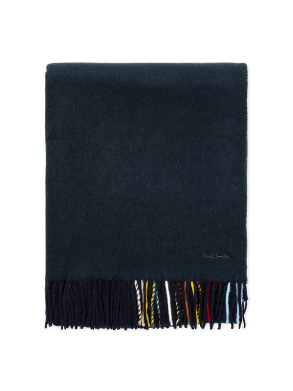 Sciarpa In Lana-Cashmere Con Bordo A Righe