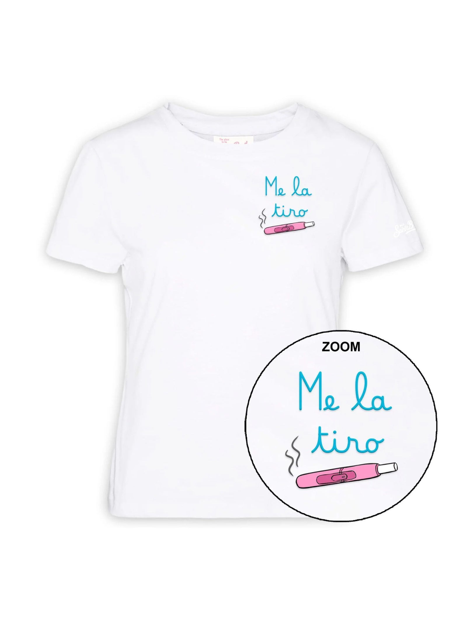 Saint Barth T-Shirt Me La Tiro Bianca-1