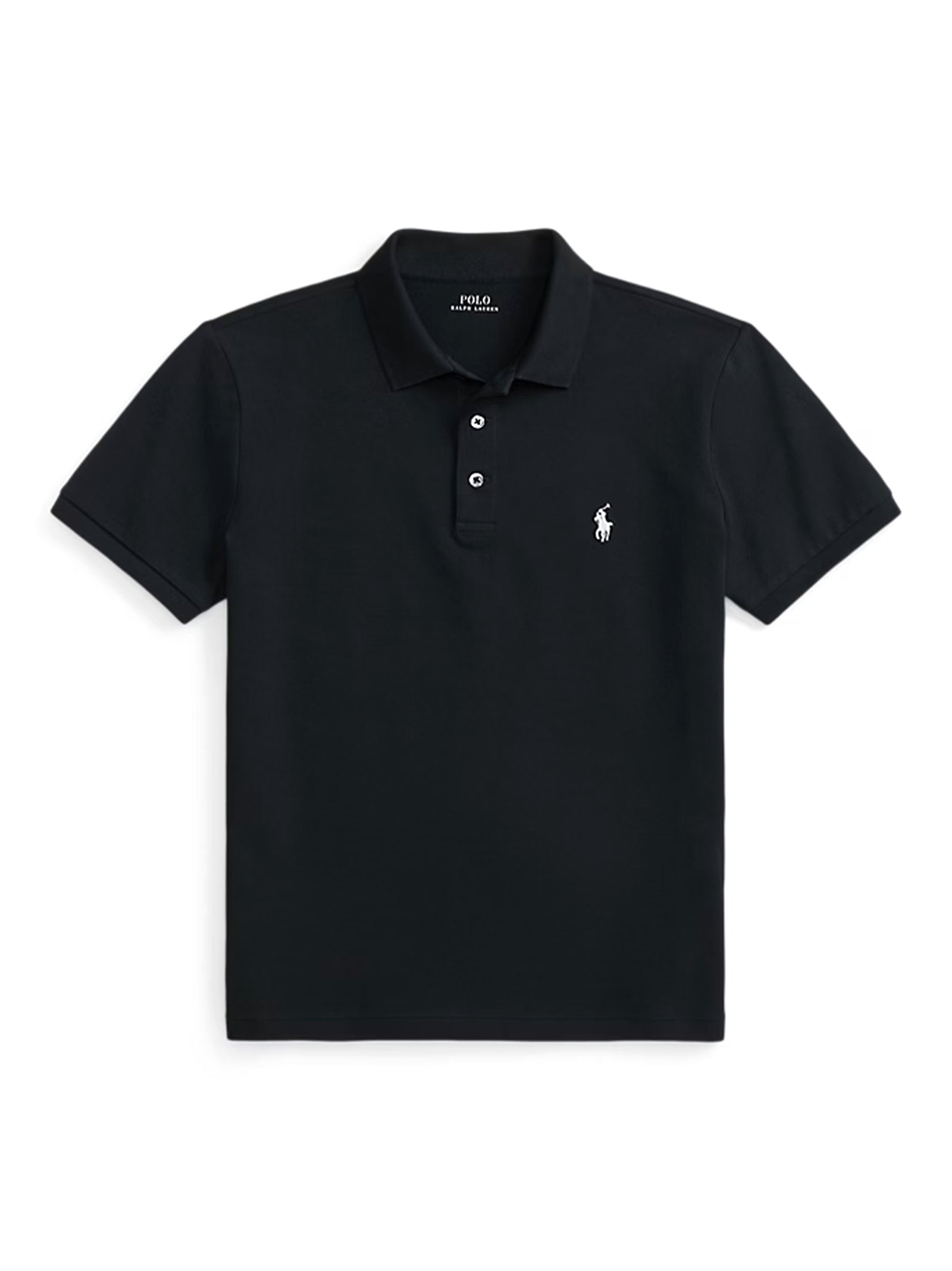 Polo In Piqué Stretch Custom Slim-Fit Nera-1