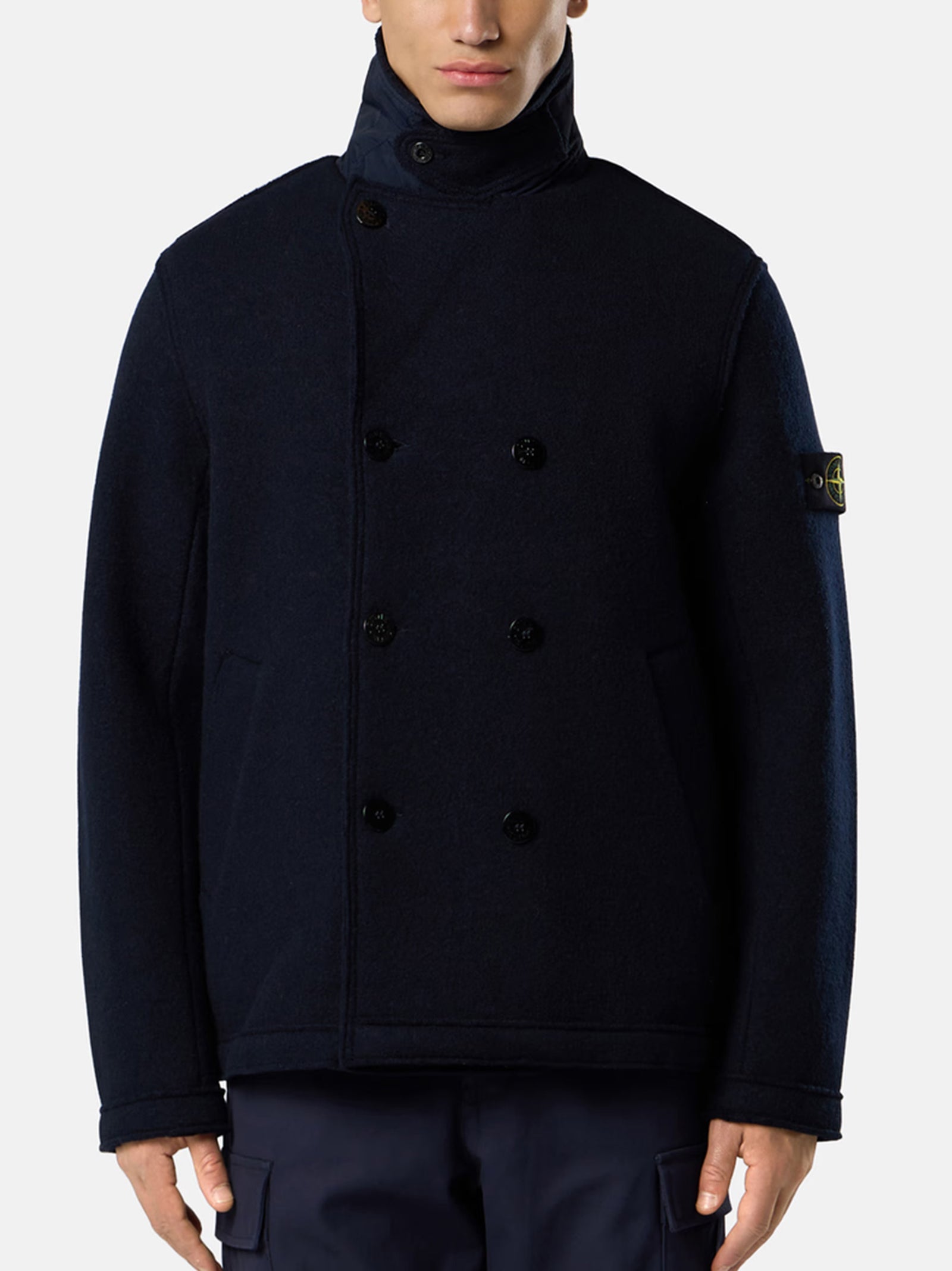 Stone Island Caban Doppiopetto Con Tasche-3