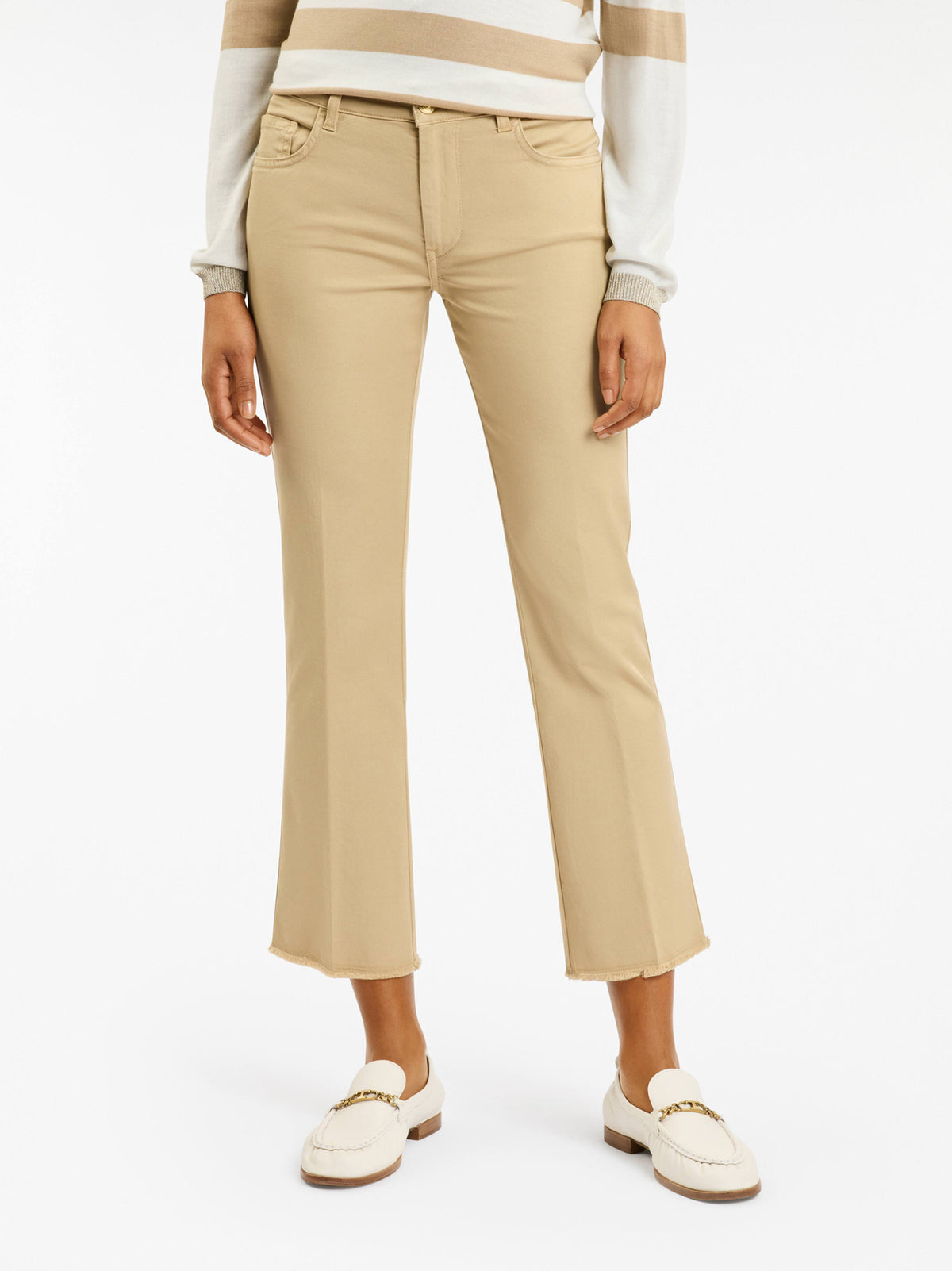 Pantaloni 5 Tasche In Cotone Stretch-2