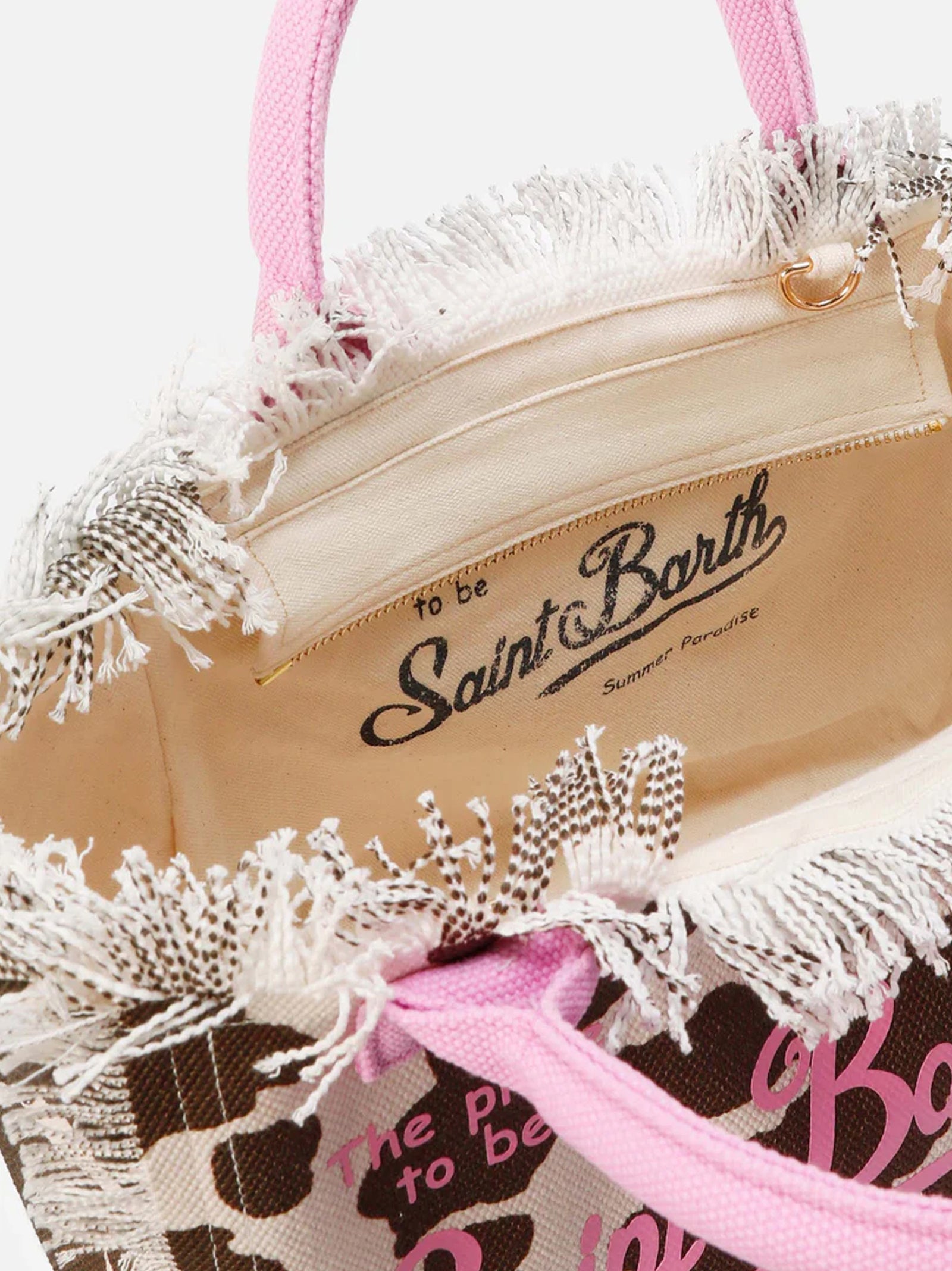 Saint Barth Borsa Colette In Canvas Con Fantasia Muccata E Dettagli A Contrasto-4