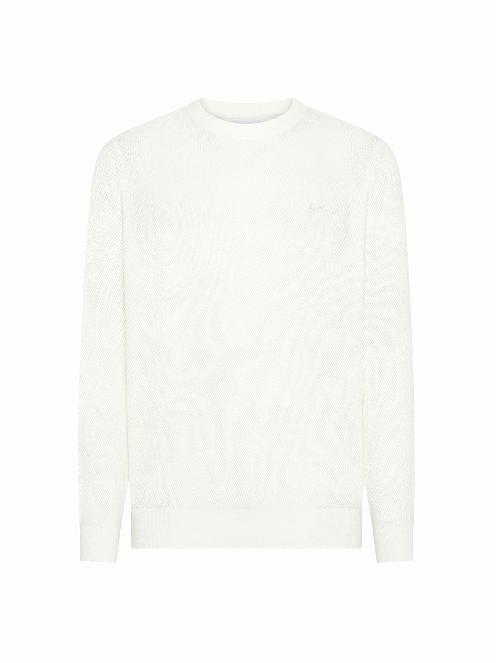 Sun68 Maglia Giro Cotone Bianco Panna-1