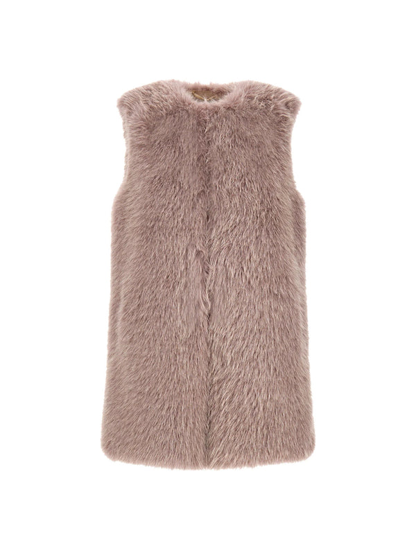 Herno Gilet Faux Fur Lilla Light