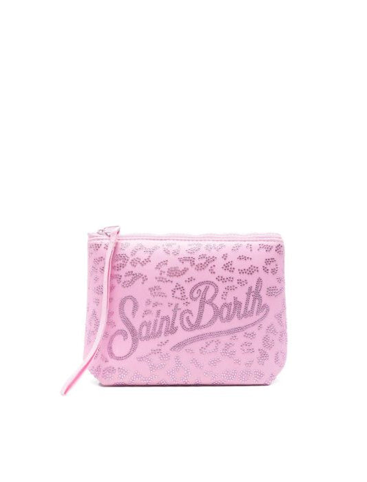 Saint Barth Pochette Aline Strass Leo Rosa-1