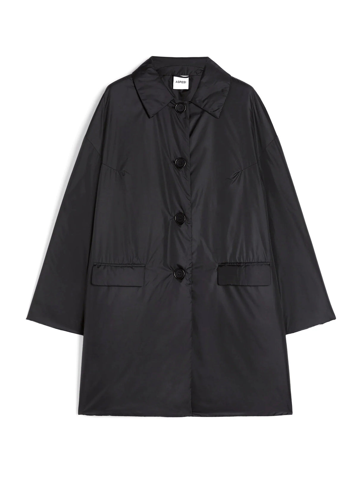 Aspesi Cappotto Teena In Nylon Nero-1