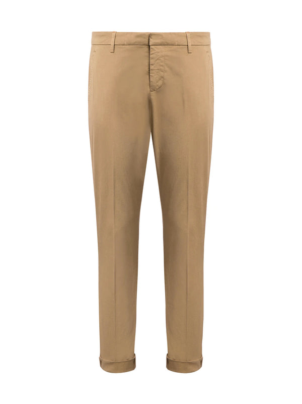 Dondup Pantaloni Gaubert Slim In Gabardina Leggera Noce