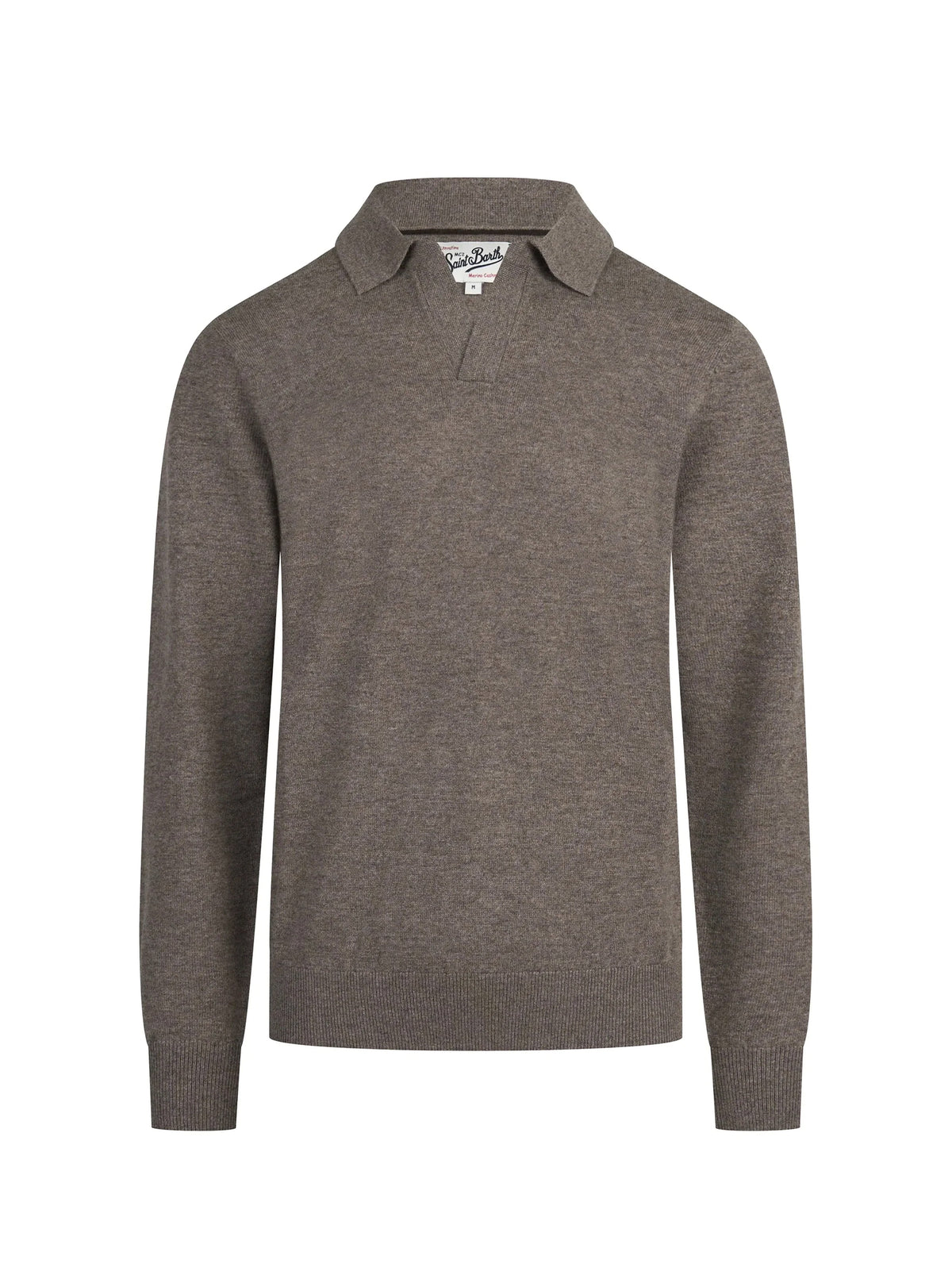 Saint Barth Polo Covent Nocciola In Misto Lana Merino E Cashmere-1