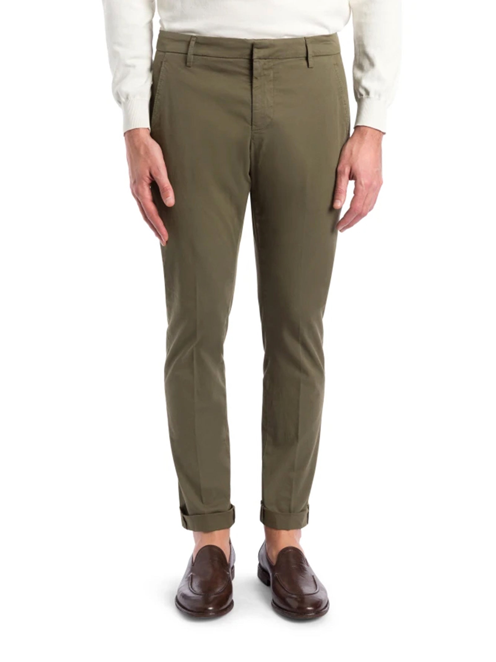 Dondup Pantaloni Gaubert Slim In Gabardina Leggera Divisa-2