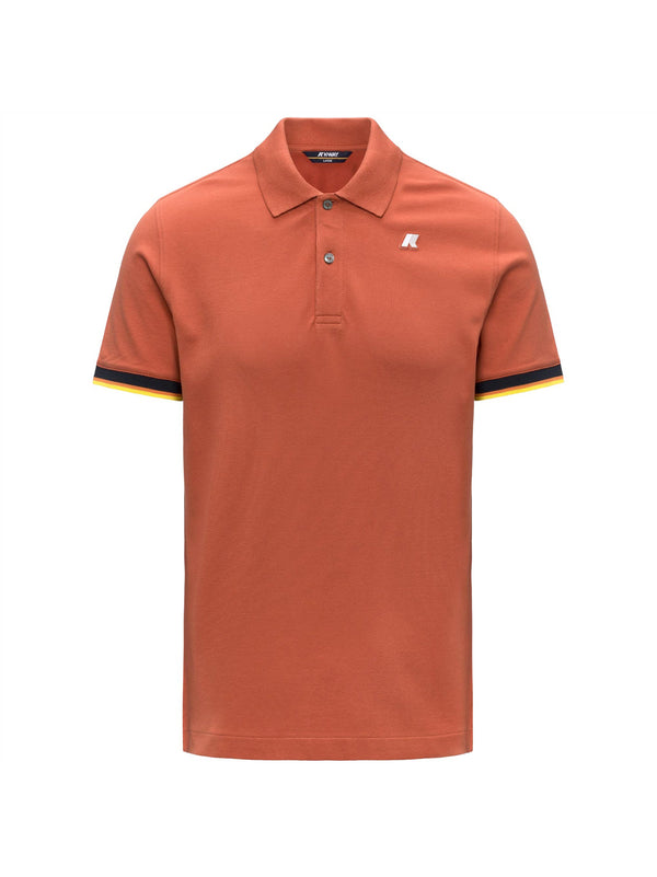 Polo Vincent Pique Slim di K-WAY - uomo orange brownish