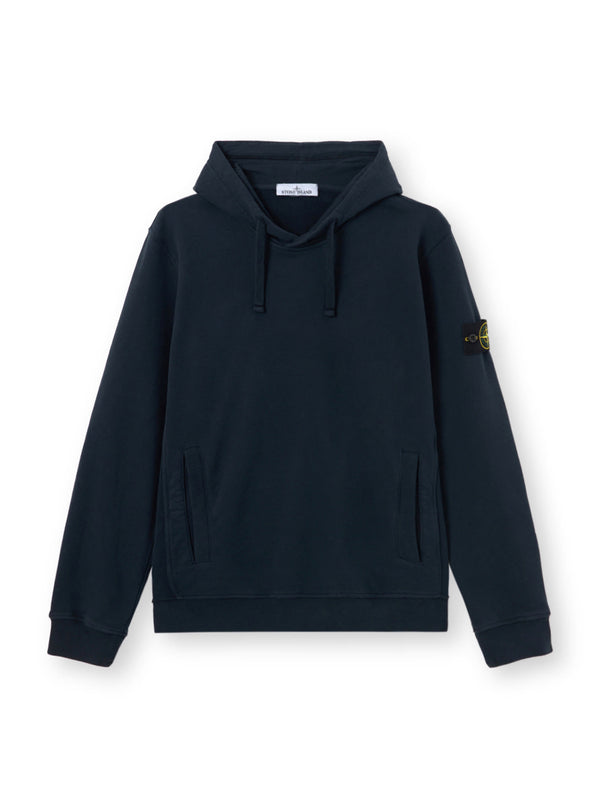 Stone Island Felpa Vestibilità Regular Con Cappuccio E Tasca A Marsupio